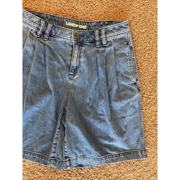 Lands End Light/Medium Wash Lot Bundle 3 Pleated Jean Shorts Womens 8 10 Petites - Picture 4 of 16